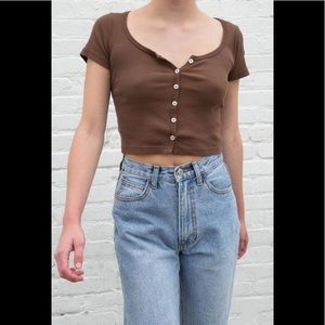 SOLD ON DEPOP brown brandy zelly top!